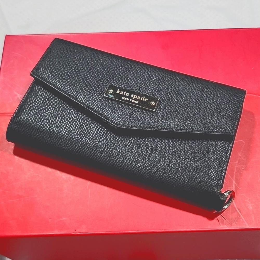 Kate Spade black Wallet Wristlet Saffiano Leather - Picture 1 of 9